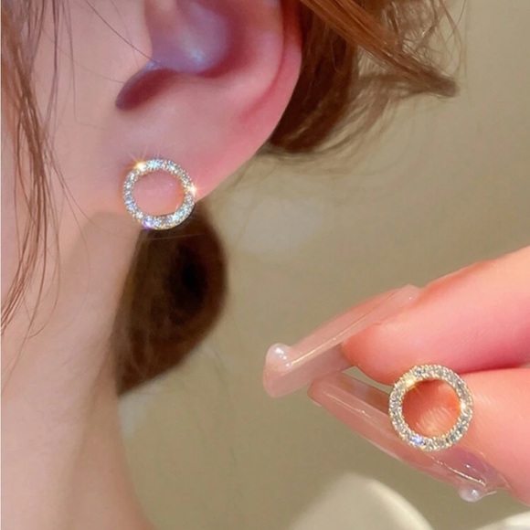 Jewelry - Dainty Gold and Silver Textured Hoop Earrings